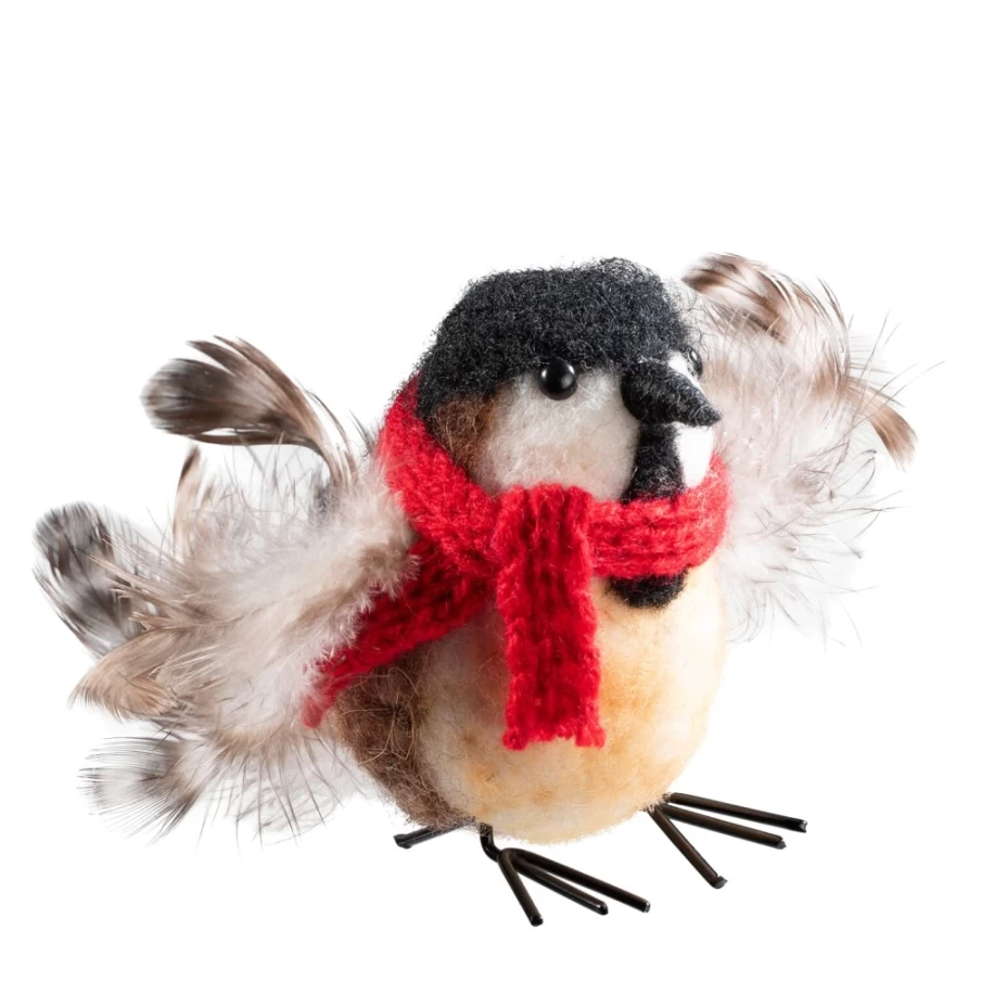 "Käthe Wohlfahrt Felt Scarf Bird - Handmade Christmas Ornament"