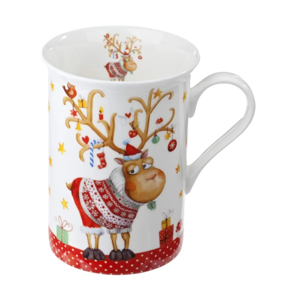 Käthe Wohlfahrt Handcrafted Porcelain Mug with Moose Design - Premium Collectible Gift
