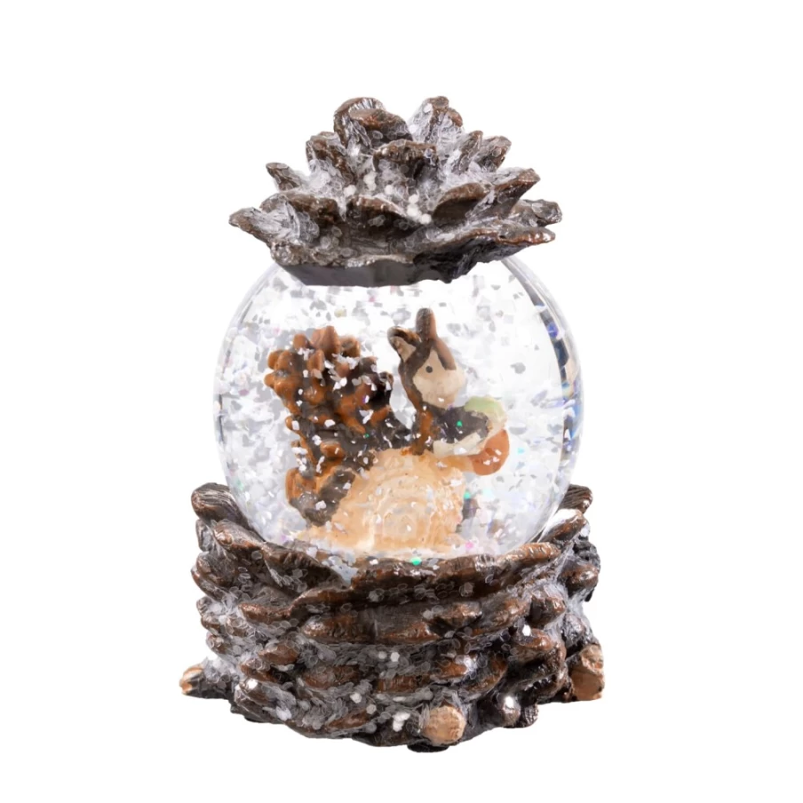 Käthe Wohlfahrt Handcrafted Squirrel Snow Globe - Collectible Christmas Decoration