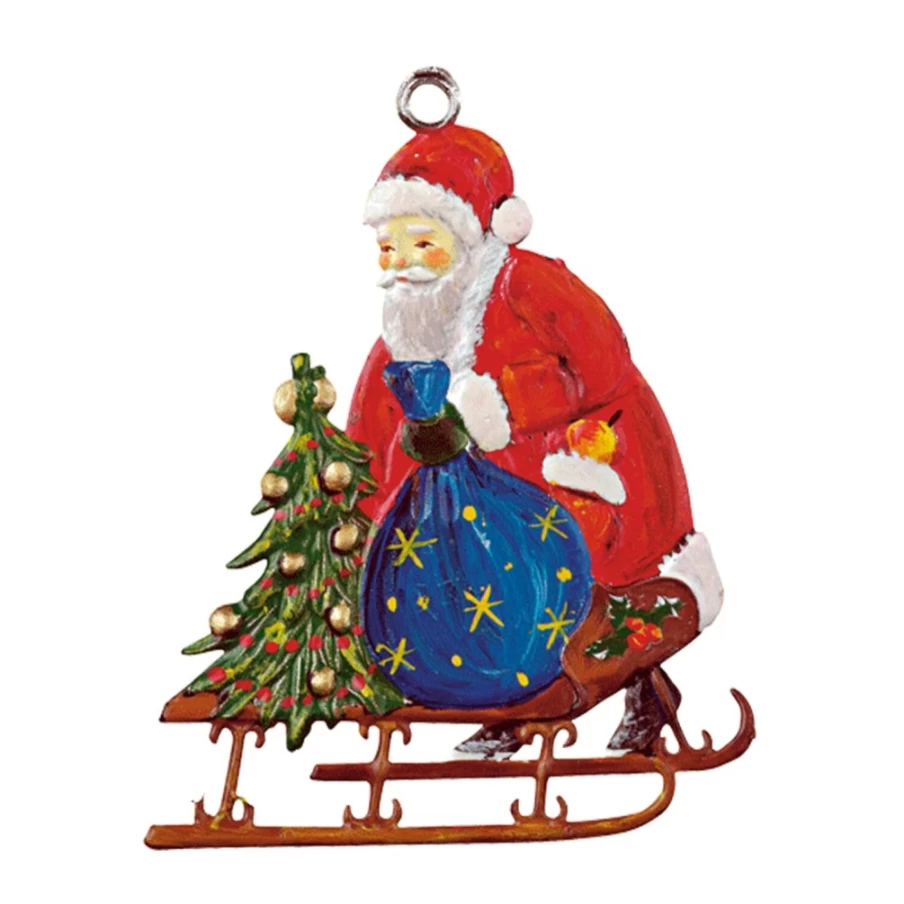 "Käthes Original Santa With Sleigh Christmas Decoration – Handcrafted Holiday Display"