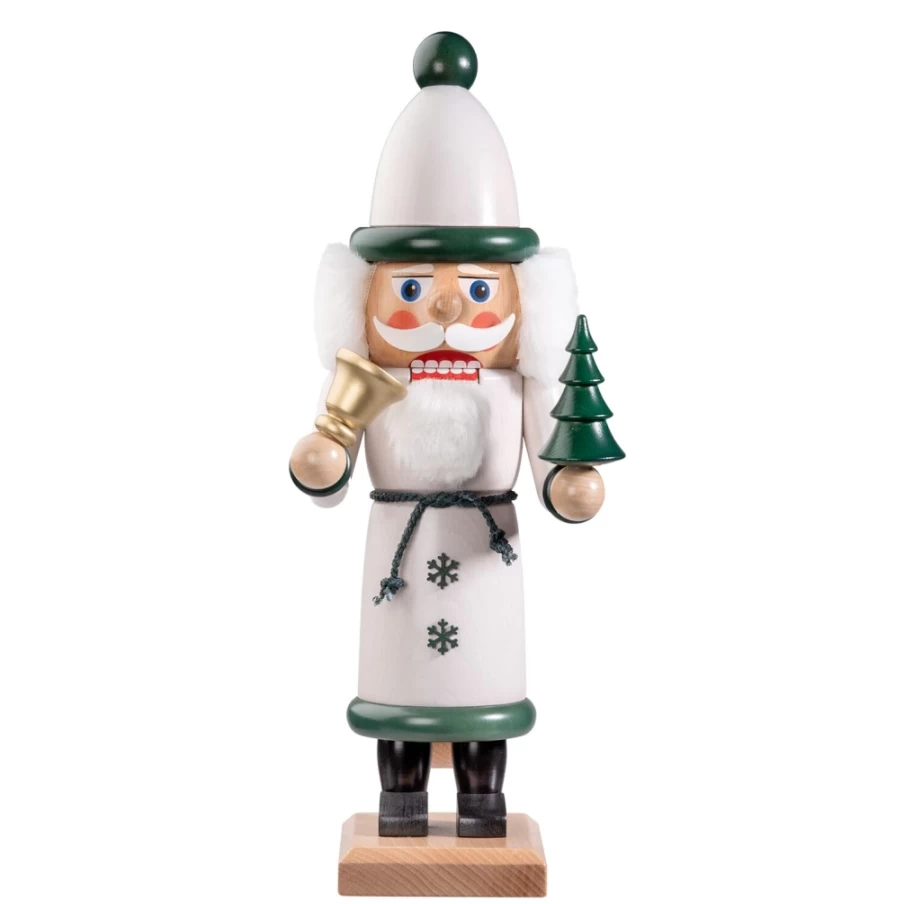 HODREWA 14.6 Inch Green and White Santa Claus Nutcracker Christmas Decoration