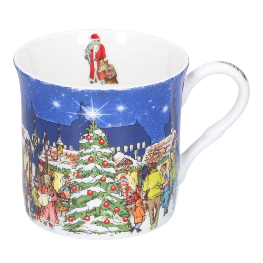Käthe Wohlfahrt Christmas Market Porcelain Mug - Festive Holiday Collectible Gift