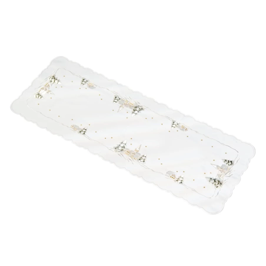 "Käthe Wohlfahrt Winter Village Table Runner 40x115 cm - Festive Holiday Dining Decor"