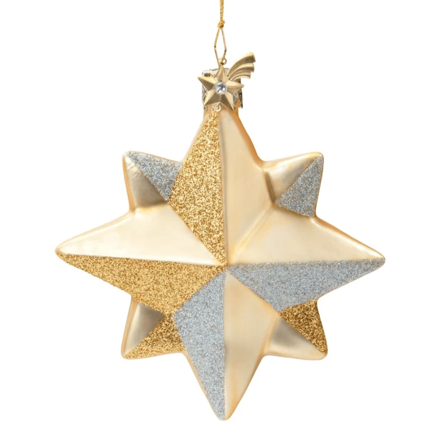 "Poesie in Glas Star Gold-Silver Decorative Glass Item"