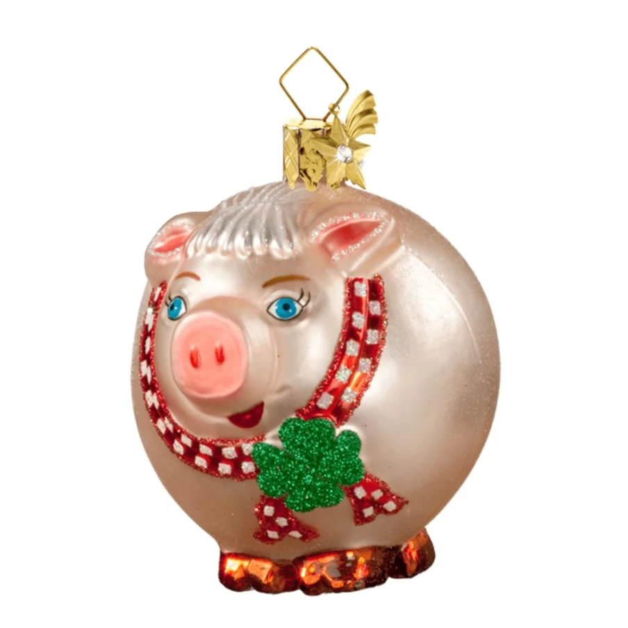 Poesie in Glas Round Pig Figurine - Decorative Collectible