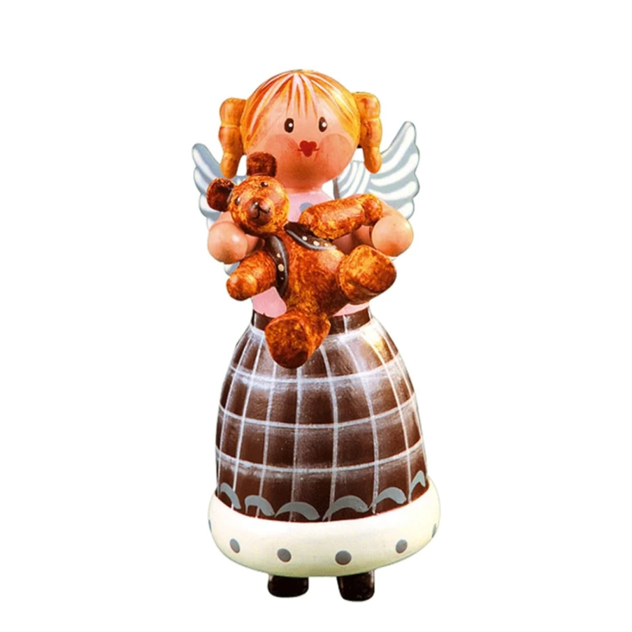 "Käthes Original Angel With Teddy Collectible Figurine – Handcrafted Christmas Ornament Gift"