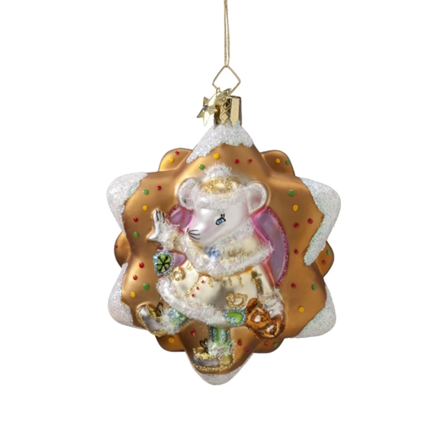 "Poesie in Glas Gingerbread-Scented Decorative Mouse - Festive Holiday Gift"