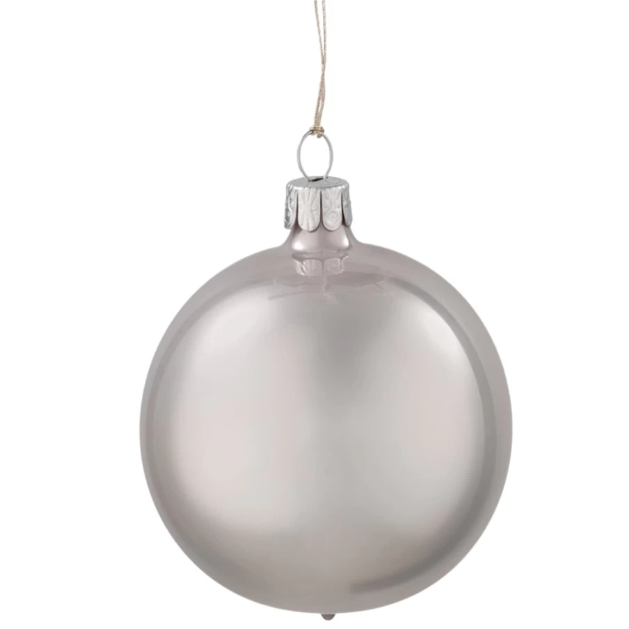 "Käthe Wohlfahrt Grey Lacquered Glass Bauble Christmas Ornament 7cm"