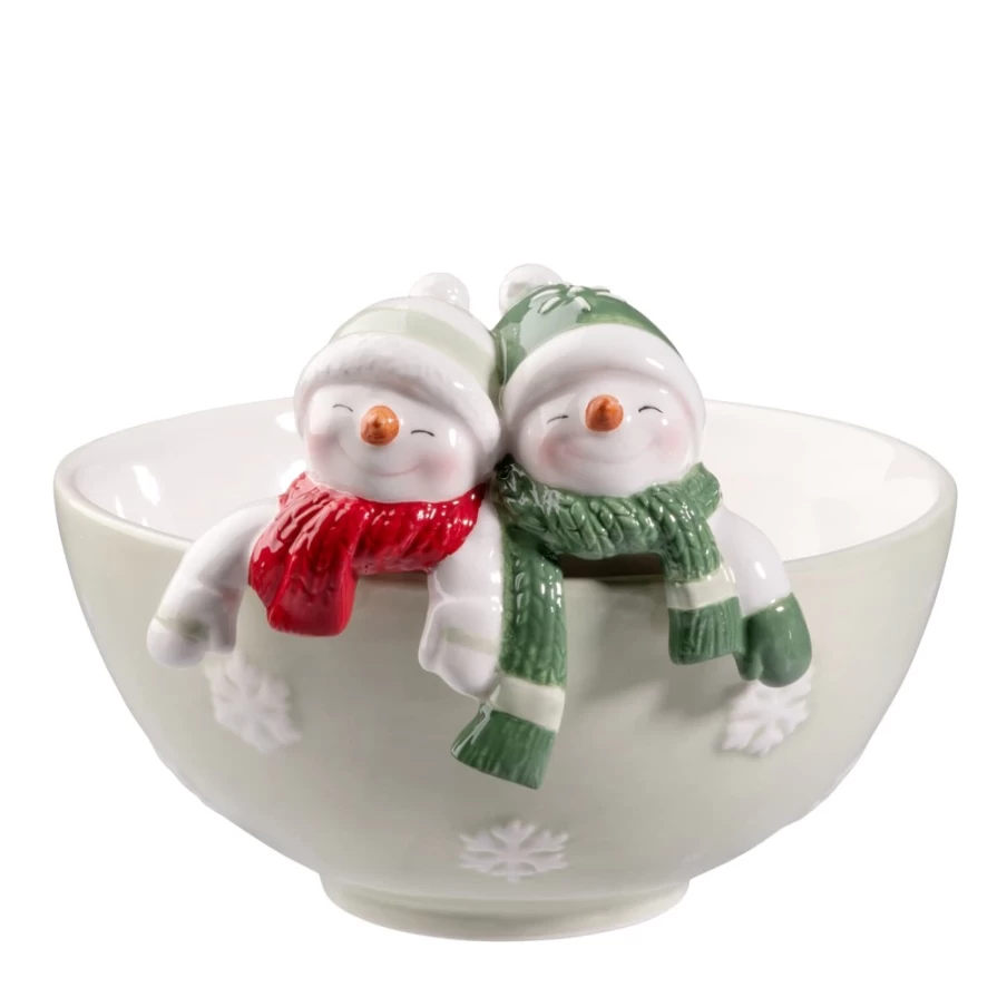 "Käthe Wohlfahrt Snowman Decorative Bowl – Handcrafted Christmas Tableware"