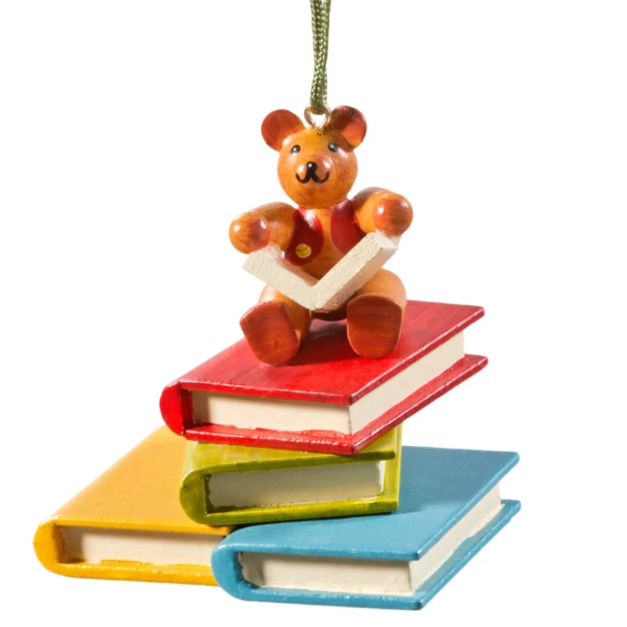 "Käthes Original Teddy Bear Sitting On Books - Vintage Plush Toy"