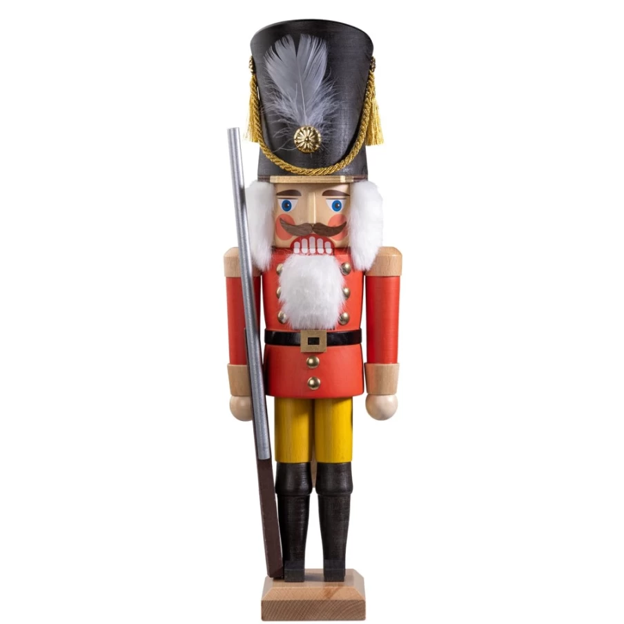 HODREWA Red Nutcracker Soldier Decoration - 15.75 Inch Christmas Holiday Tabletop Decor