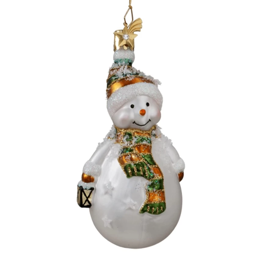 "Poesie in Glas Snowman - Elegant Winter Decoration Collectible"