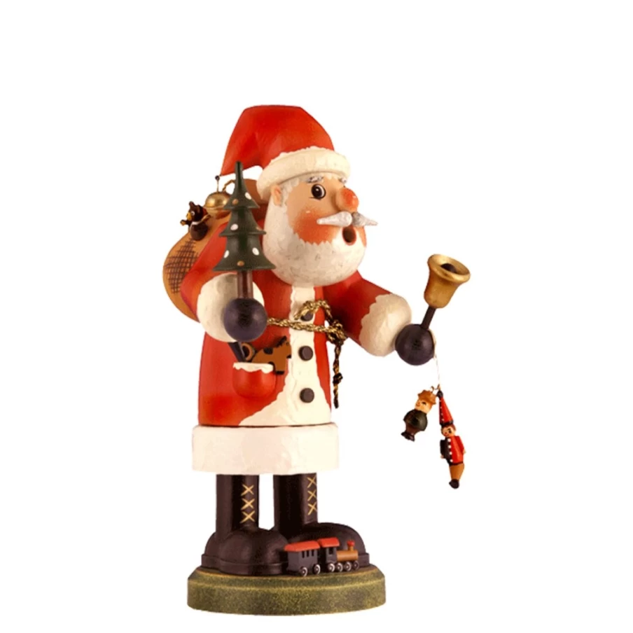 "Käthes Original Bell Ringing Santa Holzknödler Incense Smoker – Handcrafted German Christmas Decoration"