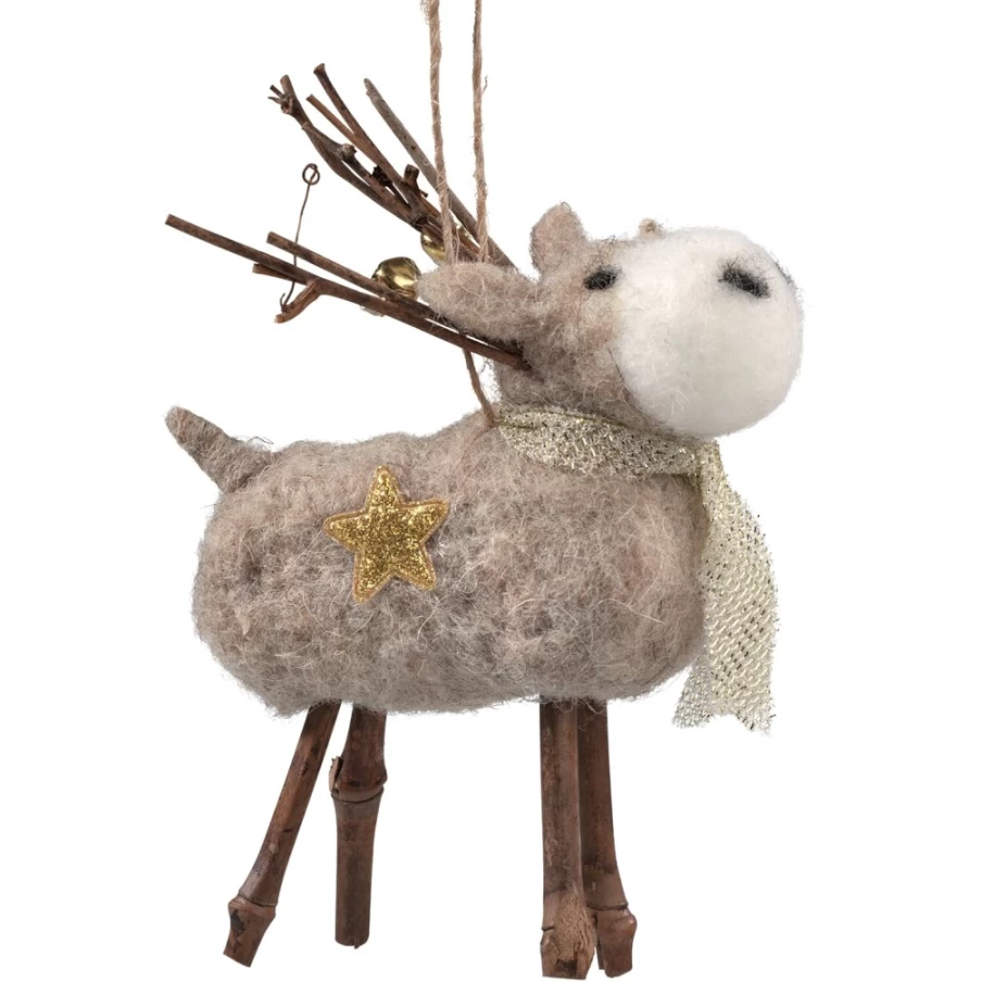 "Käthe Wohlfahrt Reindeer With Scarf - Handcrafted Christmas Decoration"