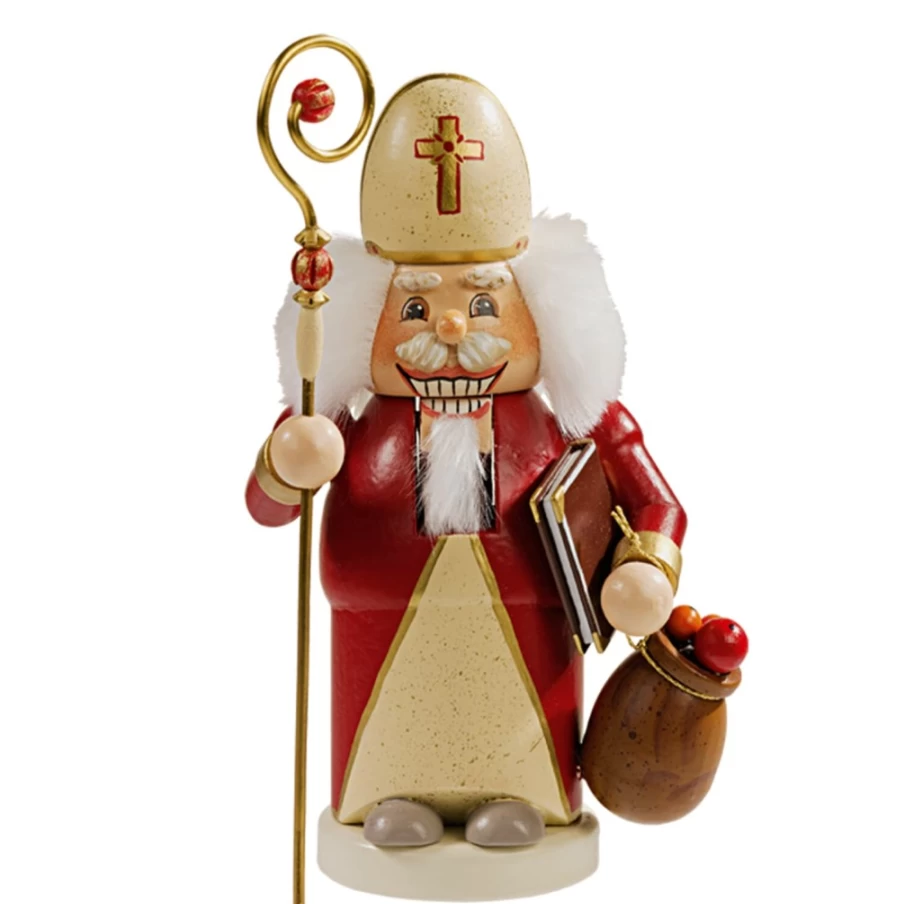Käthes Original Saint Nicholas Wooden Figure "Holzknackl" - 5.5 Inch Handmade Christmas Decoration