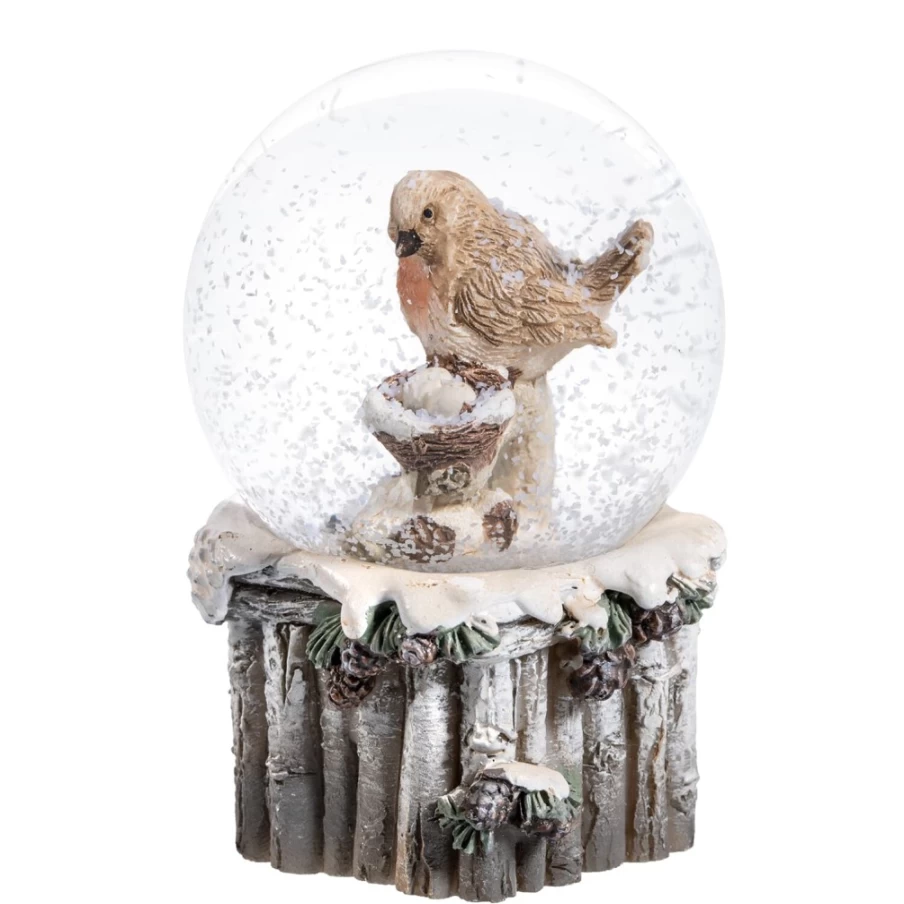 Käthe Wohlfahrt Robin Snow Globe - Handcrafted Christmas Decoration Collectible