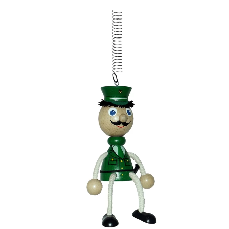 Käthe Wohlfahrt Collectible Swinging Policeman Figurine - Handcrafted German Christmas Decoration
