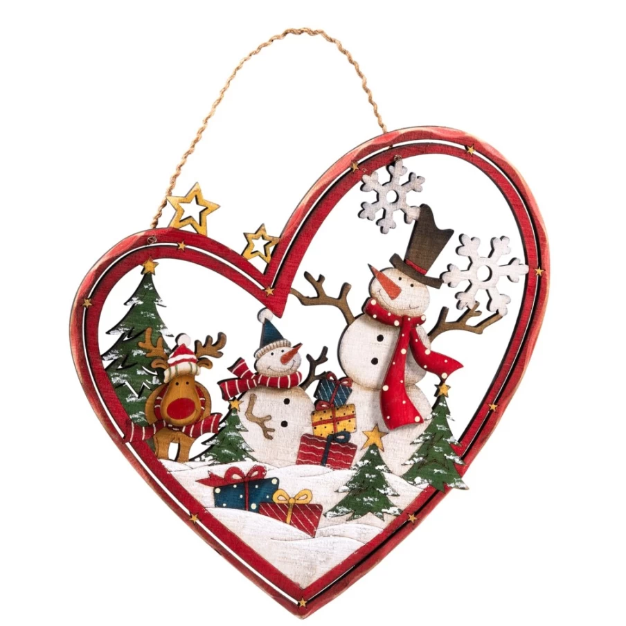 Käthe Wohlfahrt Winter Fun Heart Hanging Ornament - Handcrafted Christmas Decoration