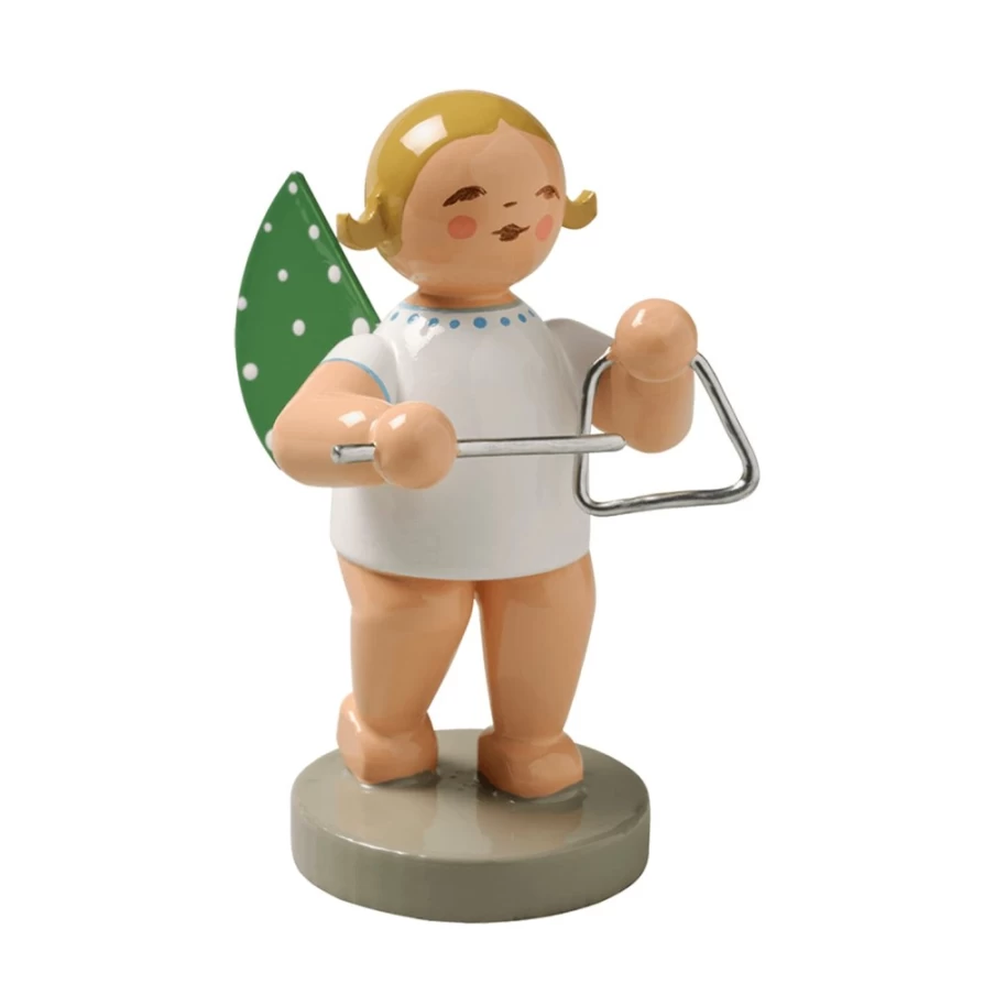 "WENDT & KÜHN Angel Figurine Standing with Triangle - Handcrafted German Collectible"