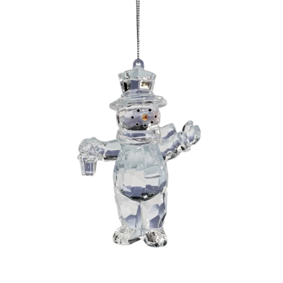 "Käthe Wohlfahrt Handmade Acrylic Snowman Figurine with Lantern – Christmas Decoration"
