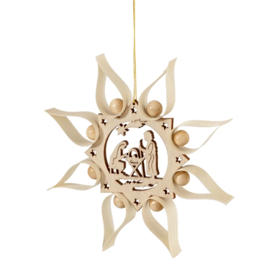 "Käthe Wohlfahrt Star With Holy Family Christmas Ornament – Handcrafted German Decoration"
