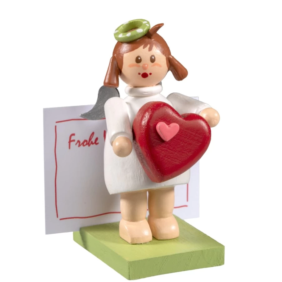 "Käthes Original Angel With Heart Figurine – Collectible Ceramic Angel Statue"