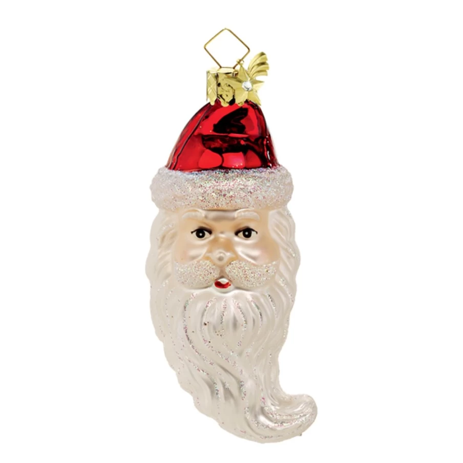 "Poesie in Glas Santa's Head Decorative Glass Figurine – Unique Holiday Collectible"