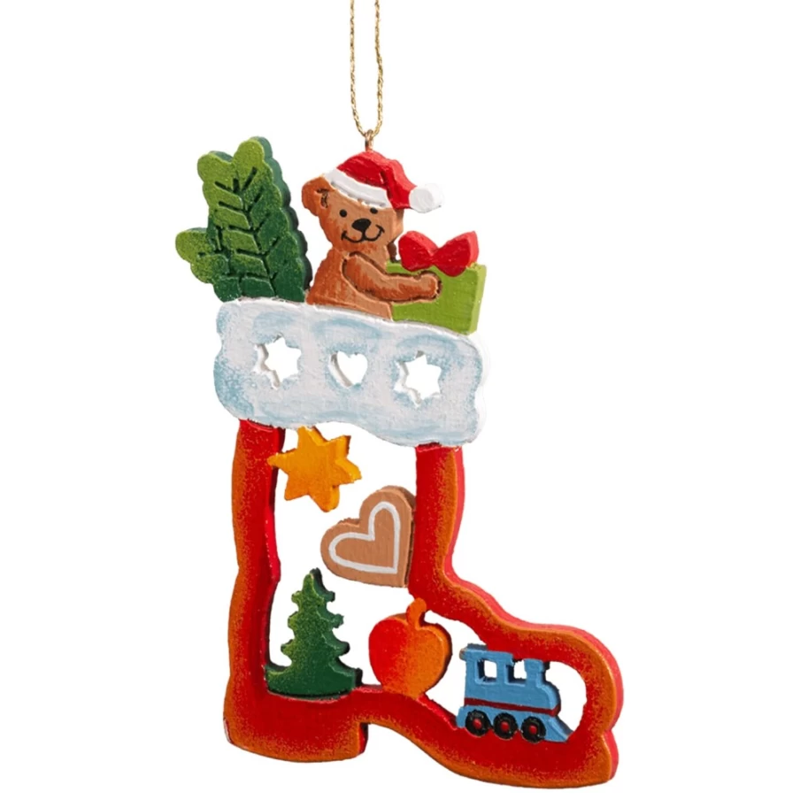 "Käthes Original Teddy Bear in Santa Boots - Festive Christmas Plush Toy"