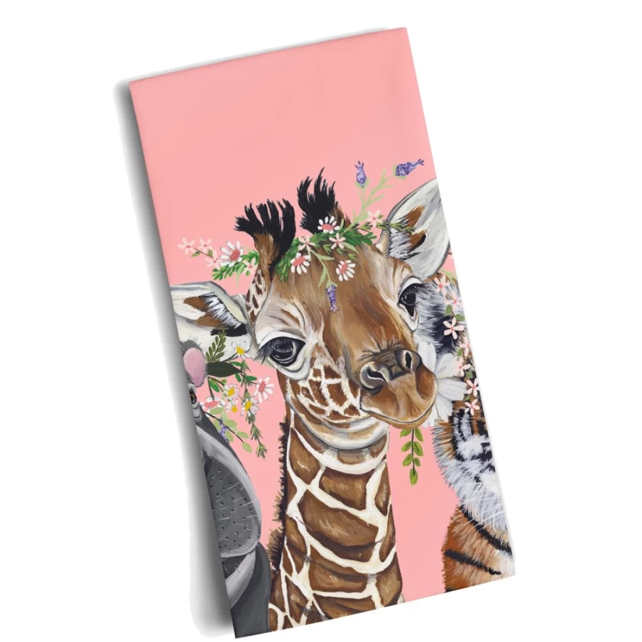 Käthe Wohlfahrt Jungle Crew Tea Towel - Flora & Fauna Design Kitchen Towel