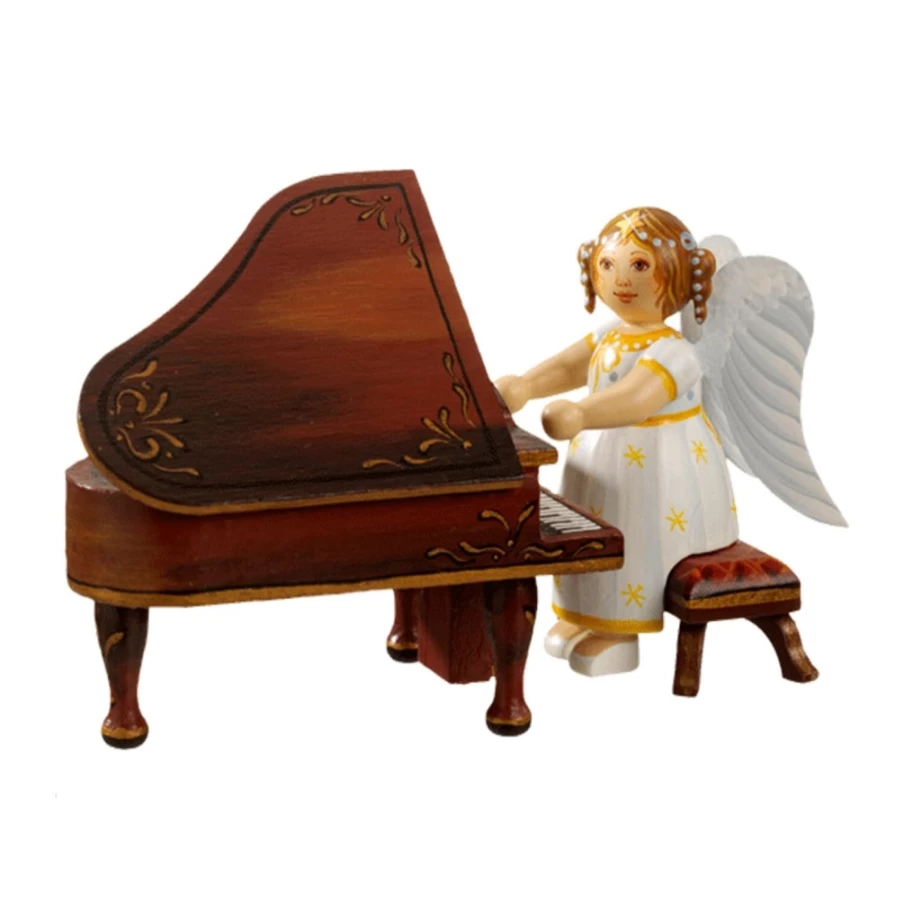 Kindertraum Angel Playing Piano - Elegant Musical Figurine for Home Decor