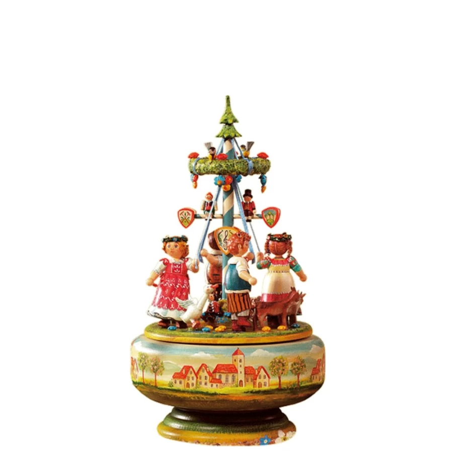 Kindertraum Happy Maypole Dance Musical Box - 2nd Edition Collectible German Music Box