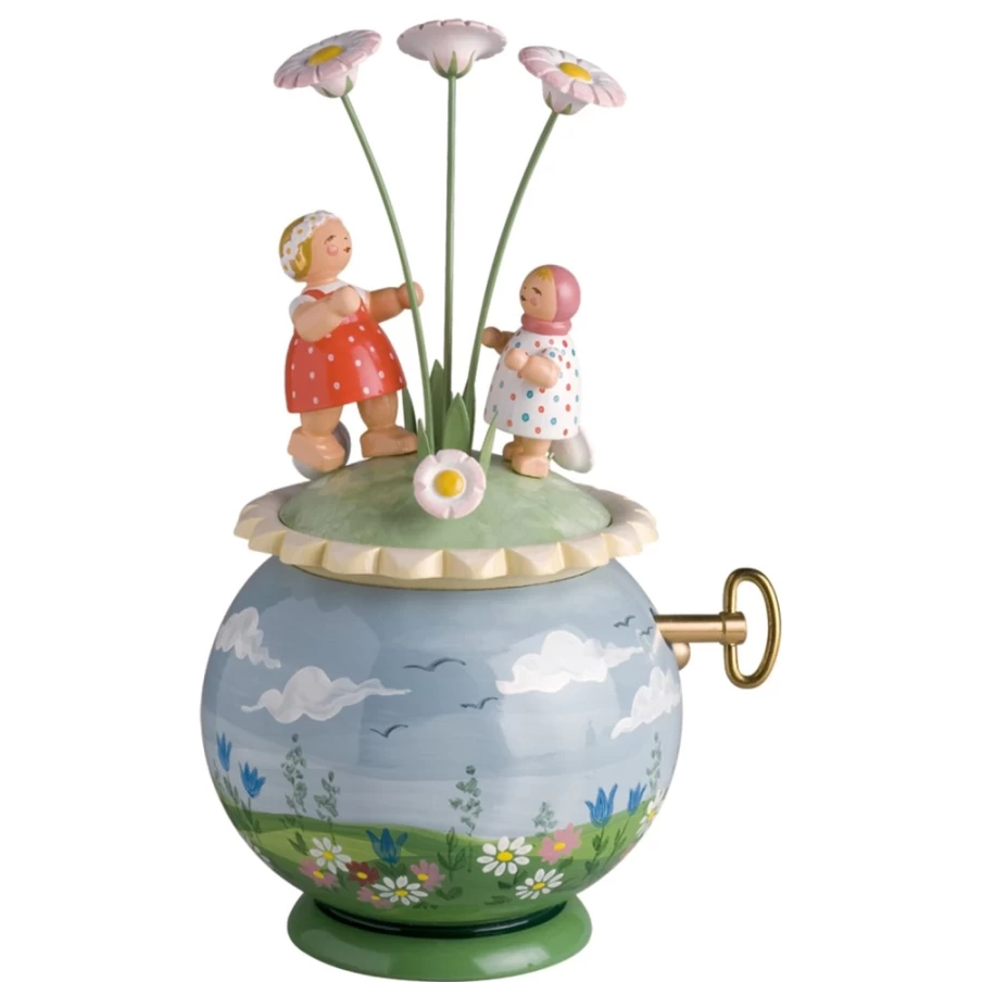 WENDT & KÜHN Round Dance Music Box - Handcrafted Collectible Musical Jewelry Box