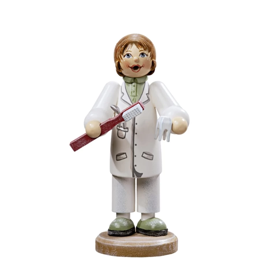 Käthes Original Holzknödell "Dentist" Incense Smoker - Handcrafted German Christmas Decoration
