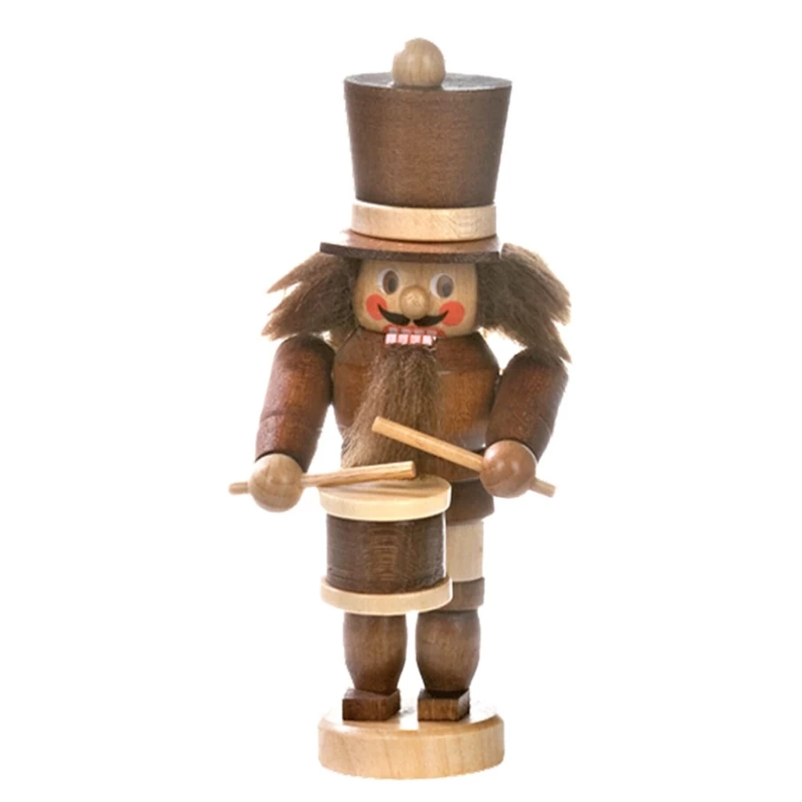 Christian ULBRICHT Nutcracker "Drummer" Handcrafted Christmas Decoration, 4.1 Inch Wooden Soldier Figurine, German Traditional Holiday Ornament