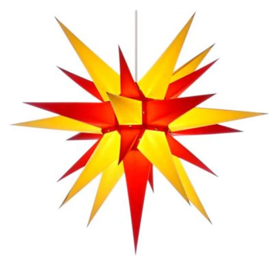 Herrnhuter Sterne Large 36.6 Inch Red and Yellow Paper Star Decoration – Traditional German Christmas Ornament