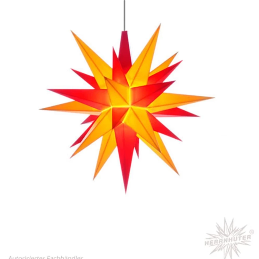Herrnhuter Sterne 15.75 Inch Red and Yellow Paper Christmas Star Decoration