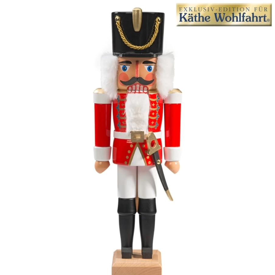 HODREWA Red Hussar Nutcracker Soldier Decorative Christmas Figurine 14.2 Inch Collectible Holiday Gift