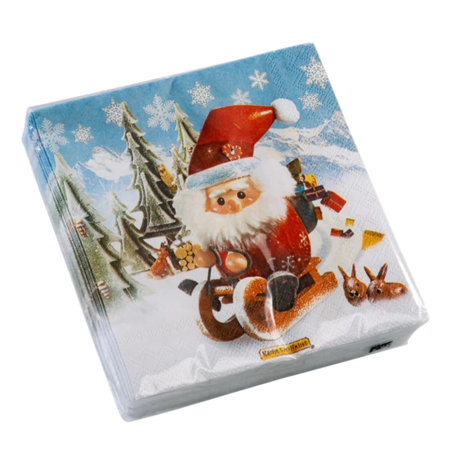 Käthe Wohlfahrt Christmas Sleigh Ride Paper Cocktail Napkins - Holiday Party Decor