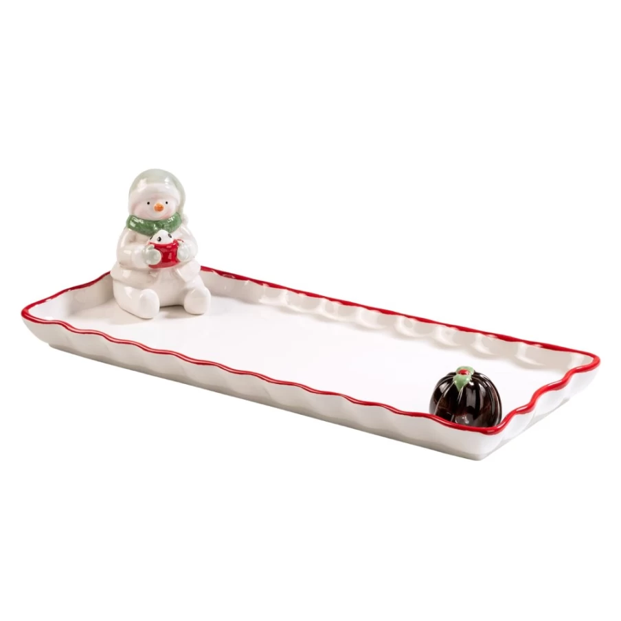 "Käthe Wohlfahrt Snowman Christmas Cookie Plate – Festive Holiday Serving Tray"