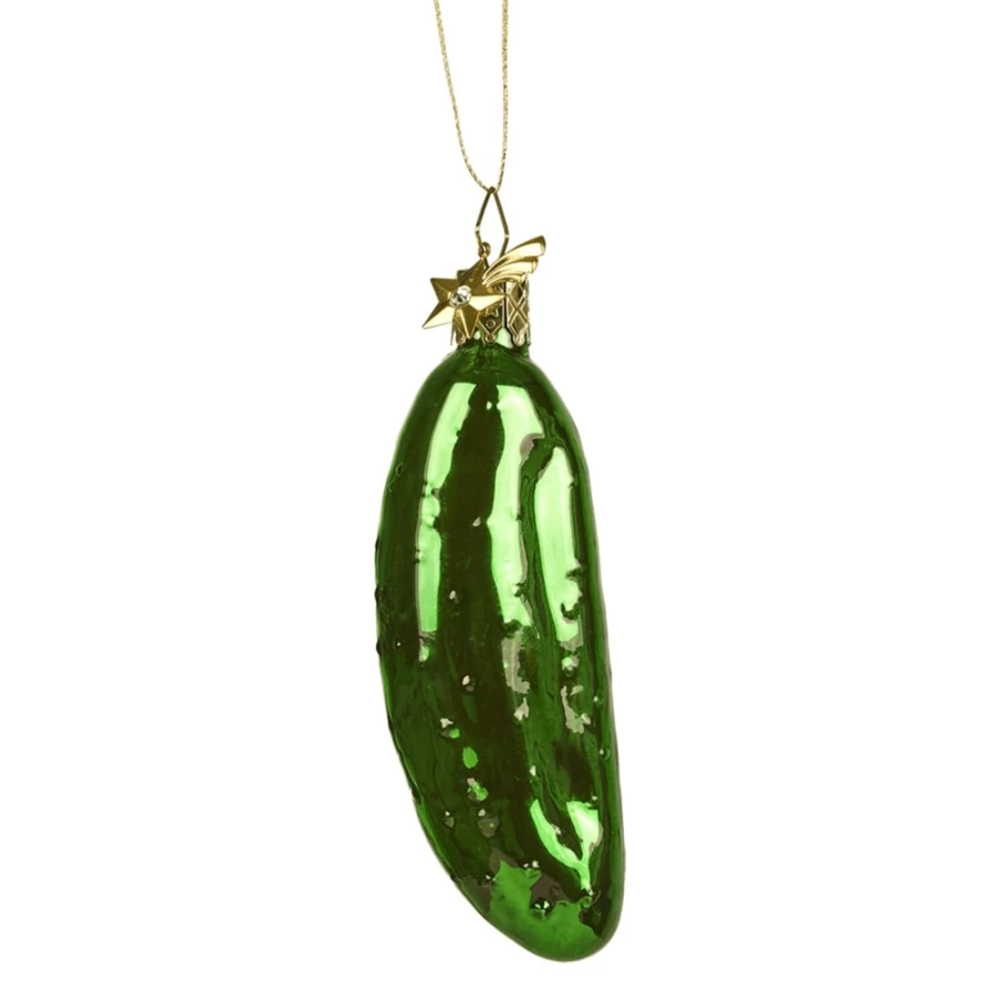 "Poesie in Glas Christmas Pickle Ornament - 9Cm Glossy Festive Decoration"