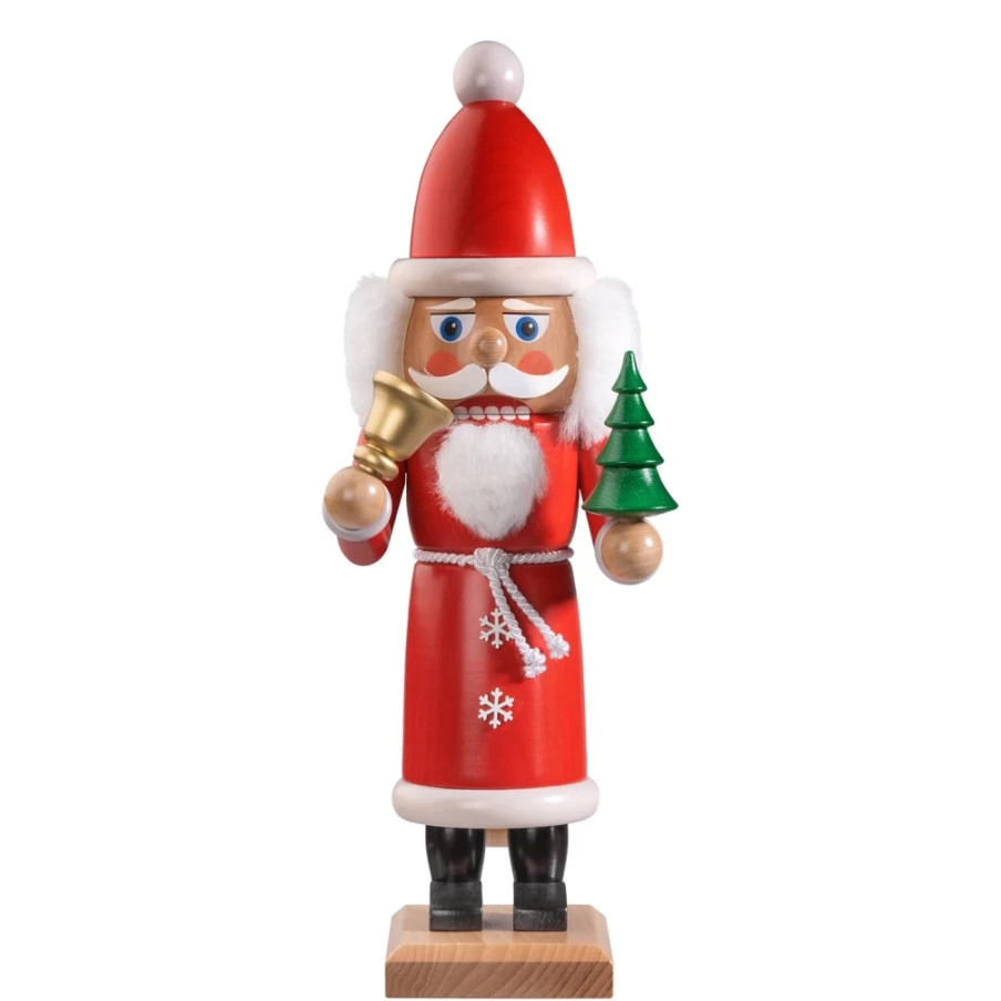 HODREWA 14.6 Inch Santa Claus Nutcracker Christmas Decoration - Red and White Handmade Holiday Figurine for Festive Decor