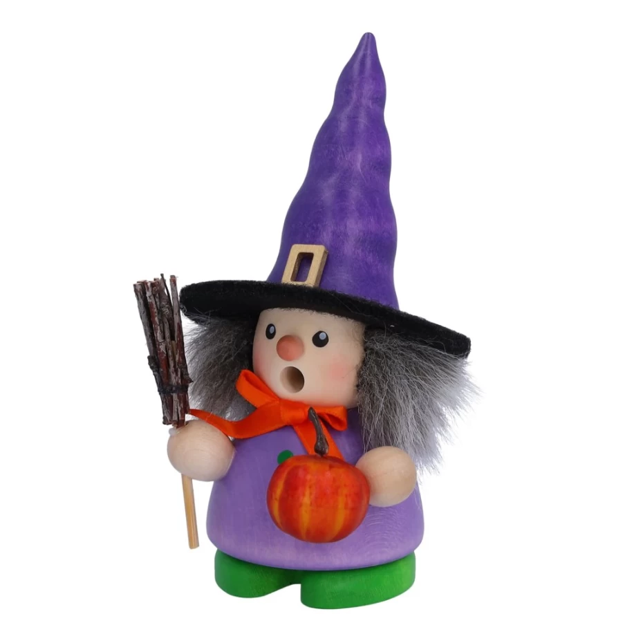 Christian ULBRICHT Handcrafted Witch Incense Smoker - Decorative Wooden Figurine for Aromatherapy & Home Decor