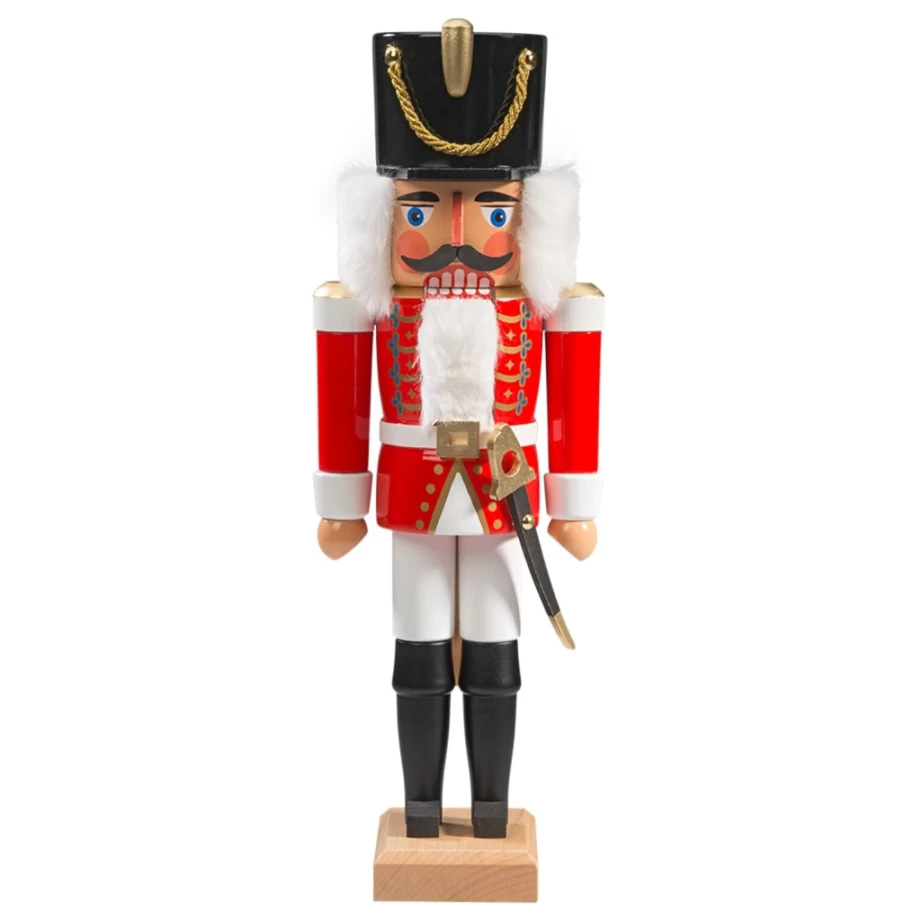 HODREWA Red Hussar Nutcracker Soldier Decorative Christmas Figurine 14.2 Inch Collectible Holiday Gift