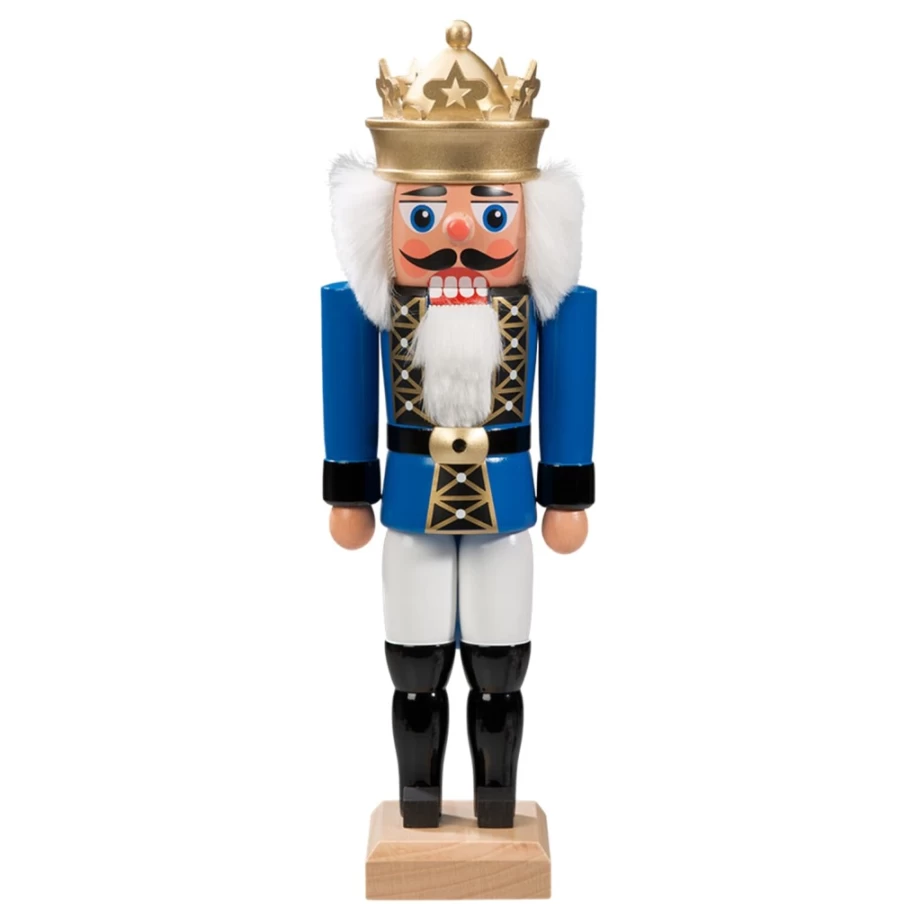 HODREWA 10.6 Inch Blue King Nutcracker - Decorative Christmas Figurine