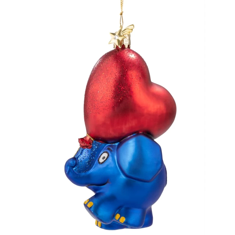 "Poesie in Glas The Elephant Holding Heart Balloon - Unique Decorative Gift"