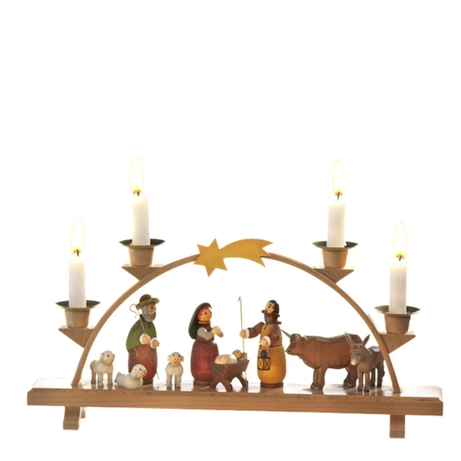 Käthes Original Schwibbogen "Holy Night" - Traditional German Christmas Light Arch Decoration