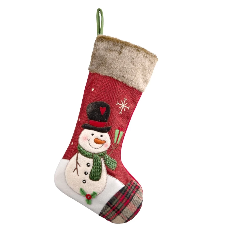 "Käthe Wohlfahrt Red Snowman Christmas Stocking - Festive Holiday Decor"