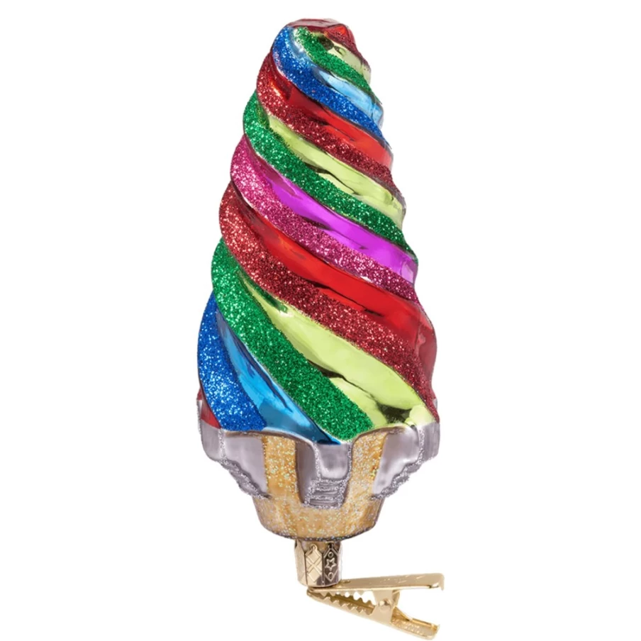 Poesie in Glas Multicolored Spiral Cone - Decorative Handcrafted Glass Art