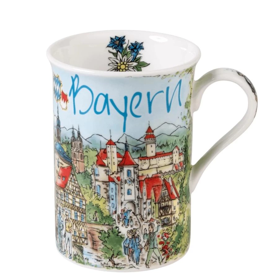 Käthe Wohlfahrt Bavaria Porcelain Mug - Handmade Traditional German Christmas Collectible