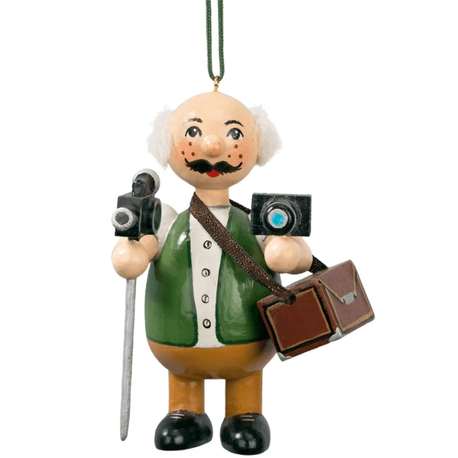 Käthes Original Wooden Photographer Figurine - Handcrafted Wooden Buddy Statue for Photography Enthusiasts